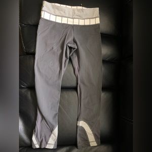 Lululemon Run : Inspire Crop II Soot Light Hyper Stripe Angel Slalom Gray Grey
